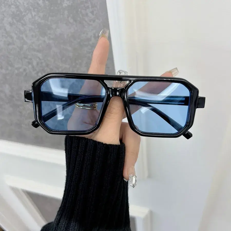 Designer Brand Square Sunglasses Women Men Casual Rectangle Frame Sun Glasses Female Mirror Colors Luxurious Fashion