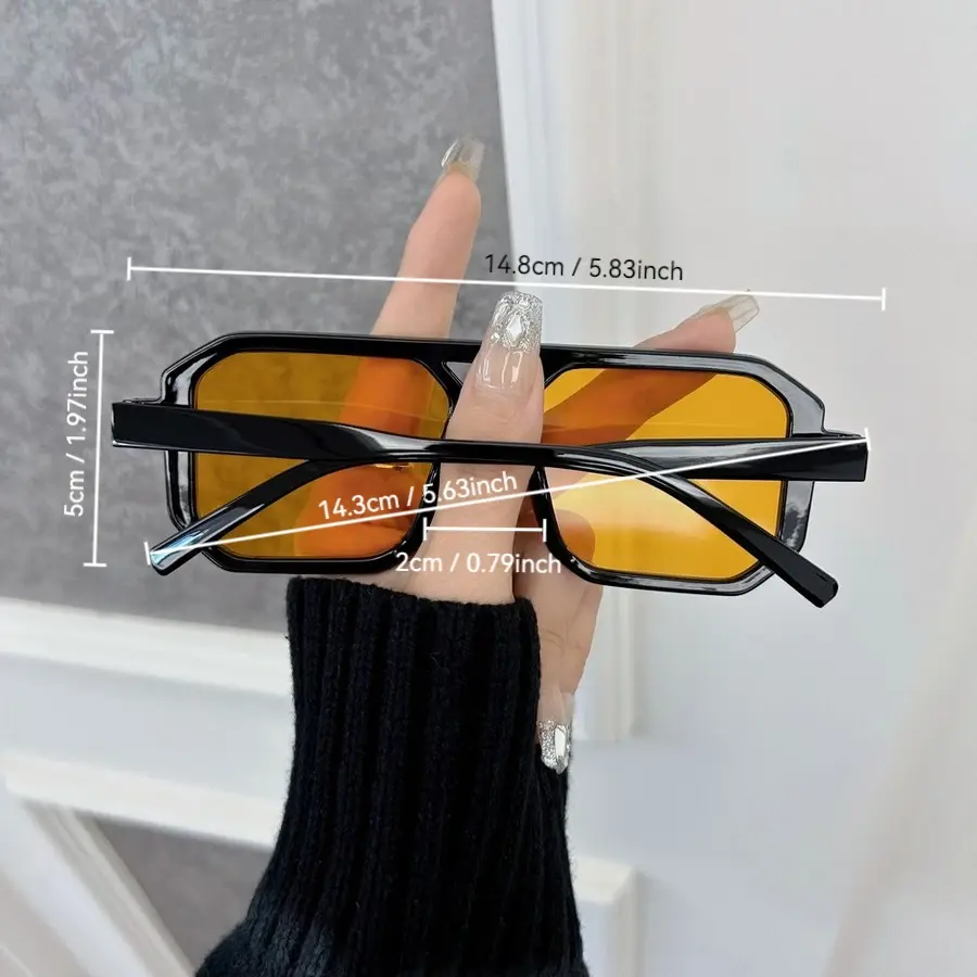 Designer Brand Square Sunglasses Women Men Casual Rectangle Frame Sun Glasses Female Mirror Colors Luxurious Fashion