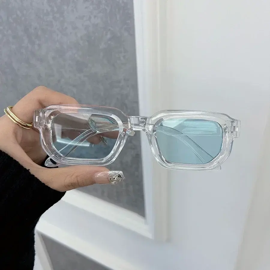 Luxurious Rectangle Sunglasses Women Men Fashion Brand Designer Casual Sun Glasses Female Male Plastic Outdoor Eyewear