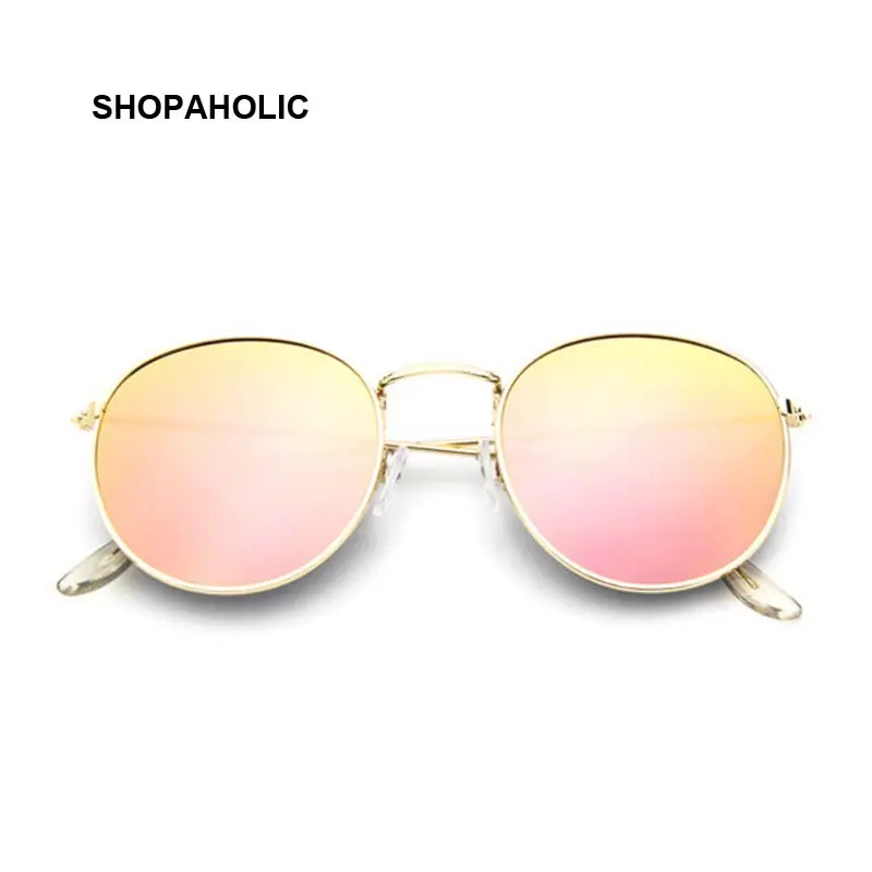 2019 Round Retro Sunglasses Woman Brand Designer Female Mirror Sunglasses Ray Pink Luxury Sun Glasses For Woman UV400