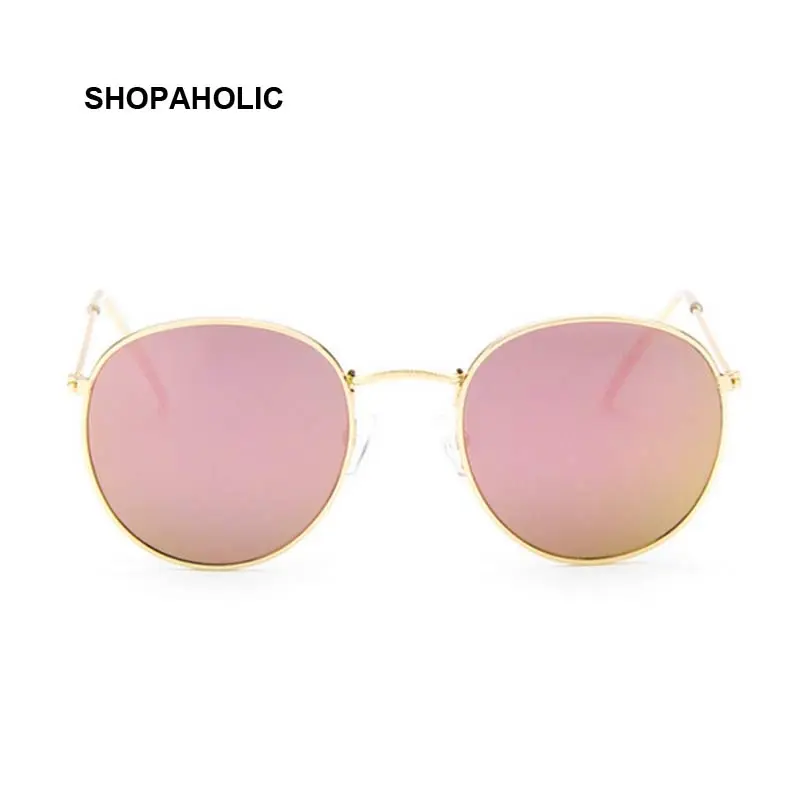 2019 Round Retro Sunglasses Woman Brand Designer Female Mirror Sunglasses Ray Pink Luxury Sun Glasses For Woman UV400
