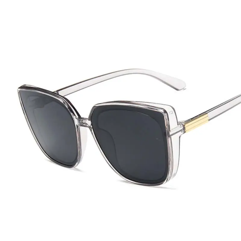 Fashion Cat Eye Sunglasses Woman Retro Brand Designer Sun Glasses Female Big Frame Vintage Black Mirror Oculos De Sol Feminino