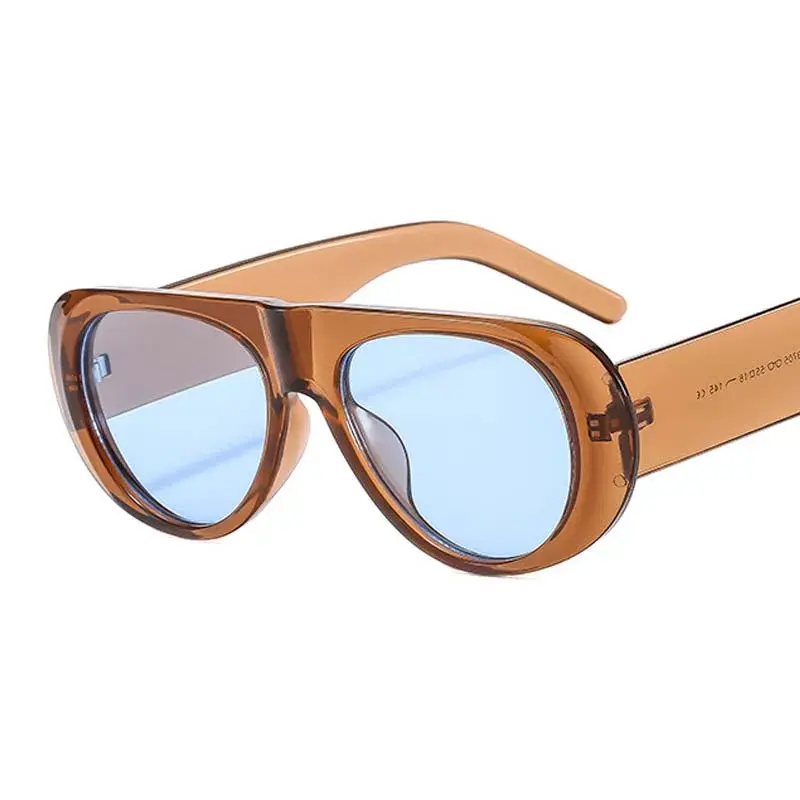 New Oval Sunglasses Women Men Luxurious Brand Designer Casual Sun Glasses Female Male Plastic Big Frame Outdoor Eyewear