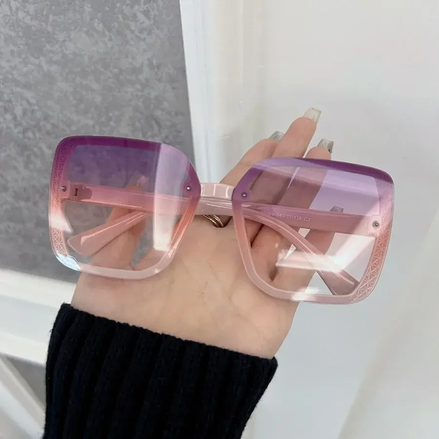 Designer Rectangle Sunglasses Women Men Trendy Brand Square Sun Glasses Female Male Big Frame Mirror Classic Oculos De Sol