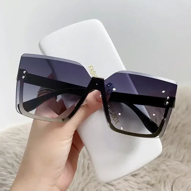 Lovely Rimless Square Sunglasses Women Men Designer Brand Sun Glasses Female Male Casual Gradient Mirror Oculos De Sol