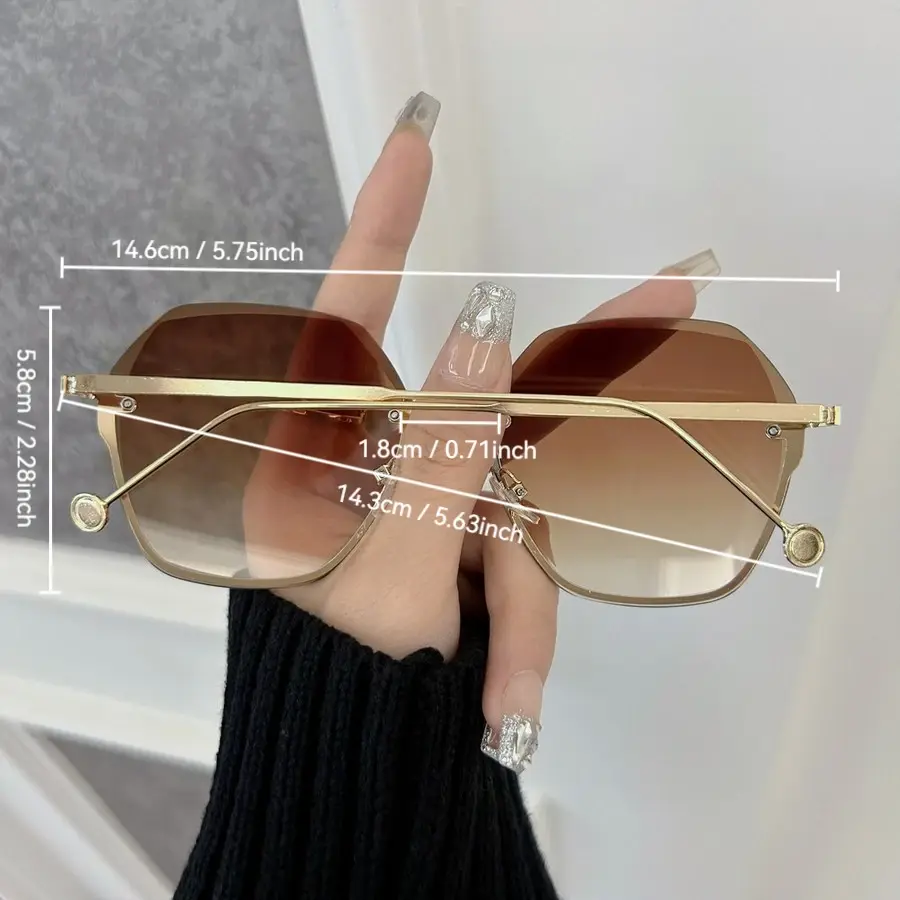 Casual Square Sunglasses Women Men Rimless Sun Glasses Female Male Designer Brand Lovely Travel Outdoor Oculos De Sol