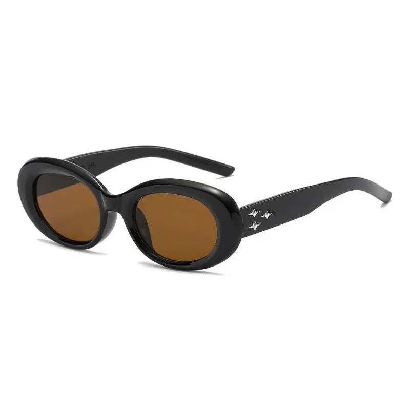 Outdoor Small Frame Oval Sunglasses Women Men Luxurious Lovely Sun Glasses Mirror Black Colors Designer Brand Fashion