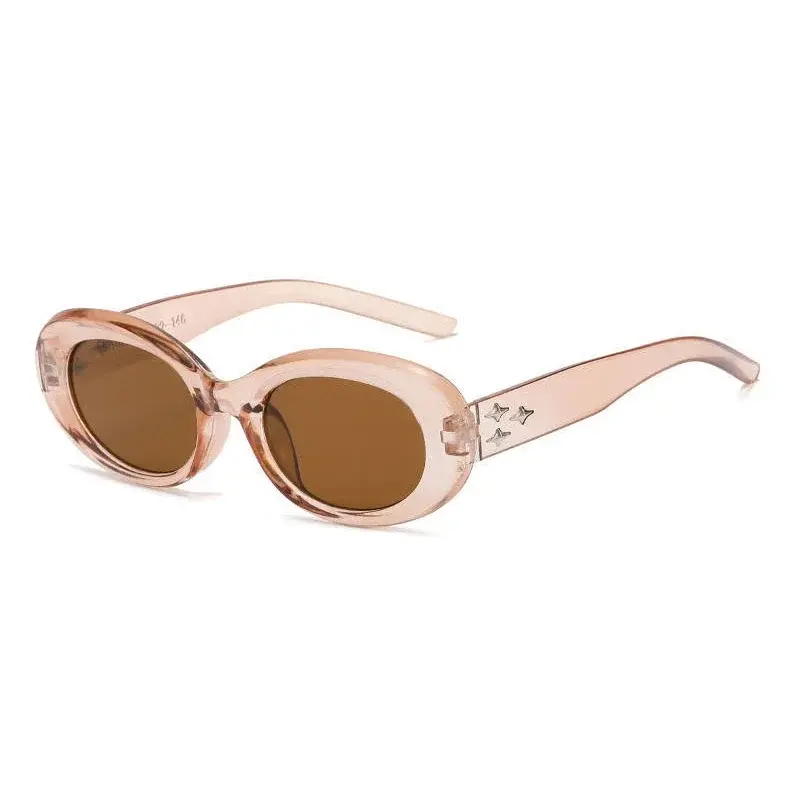 Outdoor Small Frame Oval Sunglasses Women Men Luxurious Lovely Sun Glasses Mirror Black Colors Designer Brand Fashion