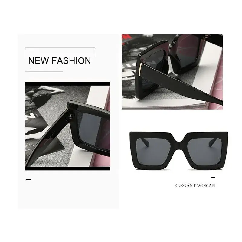Square Oversized Sunglasses Woman Fashion Sun Glasses Female Lady Brand Designer Vintage Shades Gafas Oculos De Sol