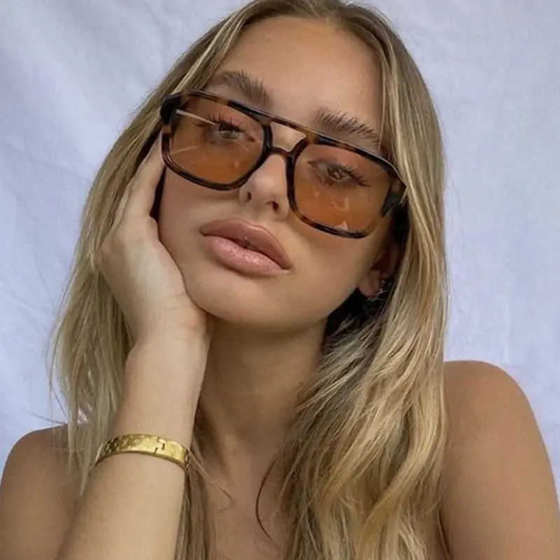 New Fashion Square Sunglasses Woman Vintage Frame Female Mirror Sun Glasses Ocean Gradient Retro Designer Outdoor Oculos De Sol