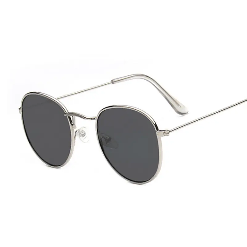 New Small Frame Round Sunglasses Woman Brand Designer Alloy Mirror Sun Glasses Classic Shopping Lady Black Oculos De Sol