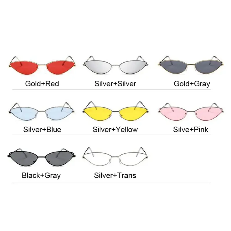 Fashion Vintage Ladies Cat Eye Sunglasses Woman Brand Designer Metal Luxury Rose Gold Mirror Sun Glasses Female UV400