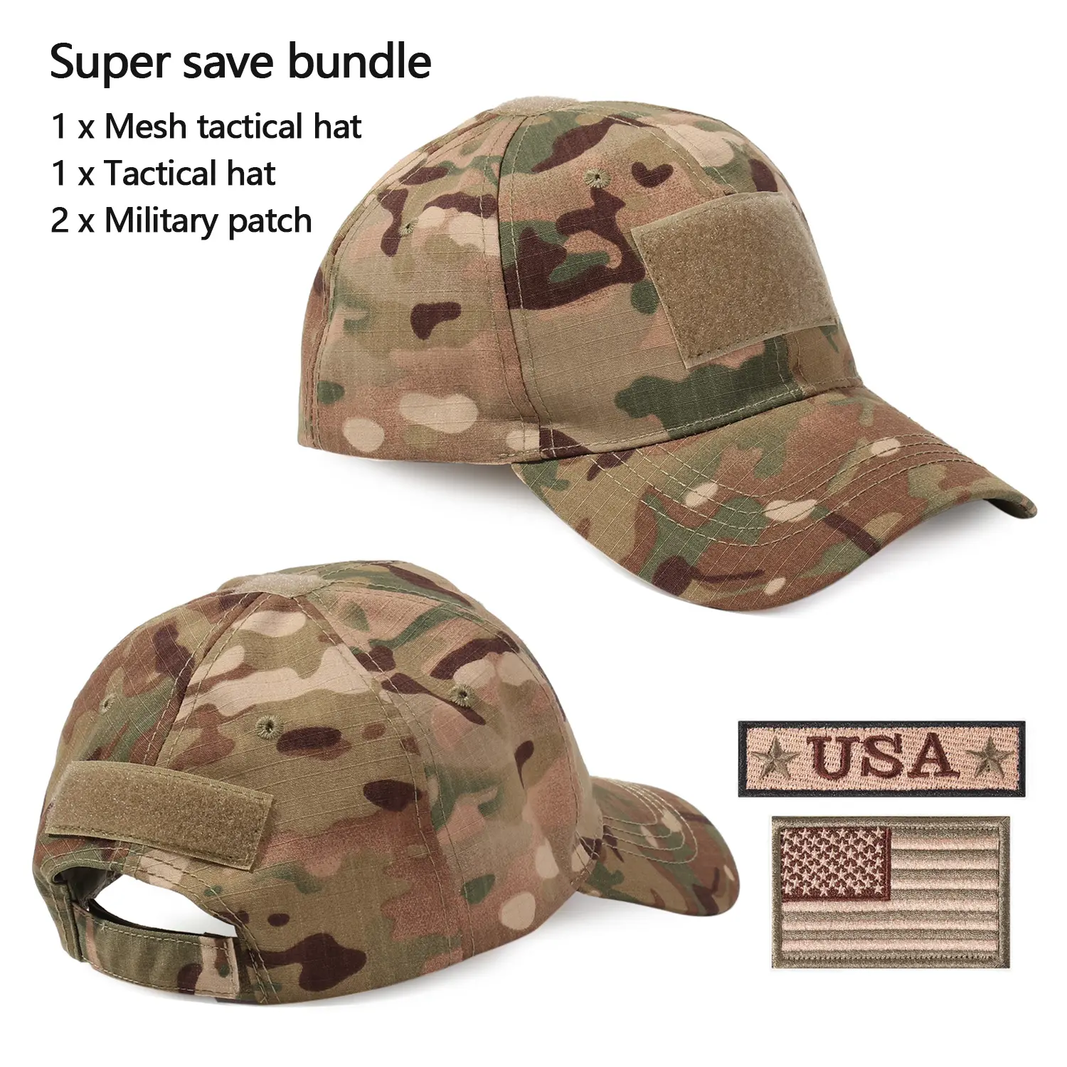 Unisex Classic Baseball Cap American Flag Embroidery Hat Patches Outdoor Summer Sports Hat Cap Combat Caps