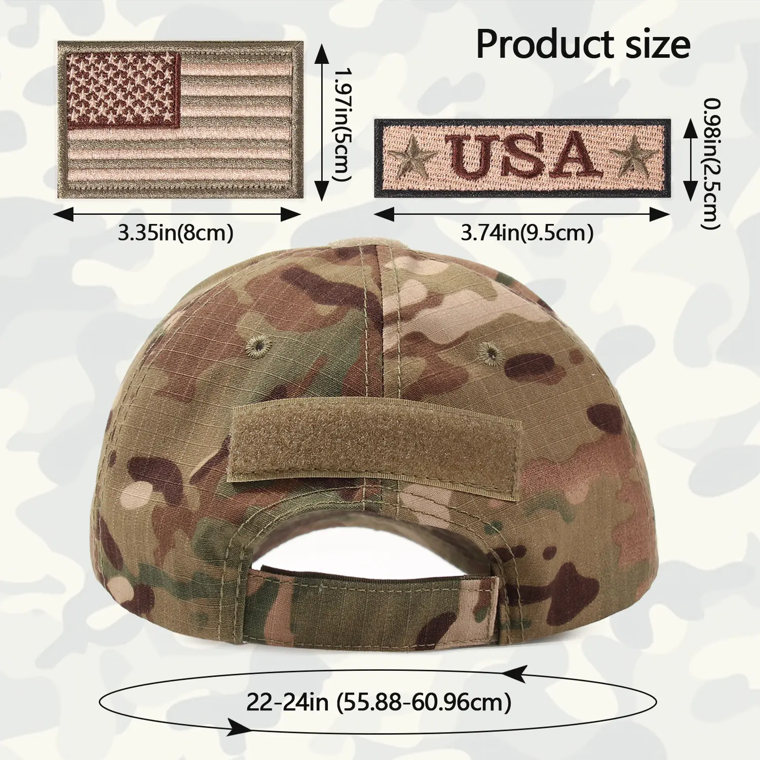 Unisex Classic Baseball Cap American Flag Embroidery Hat Patches Outdoor Summer Sports Hat Cap Combat Caps