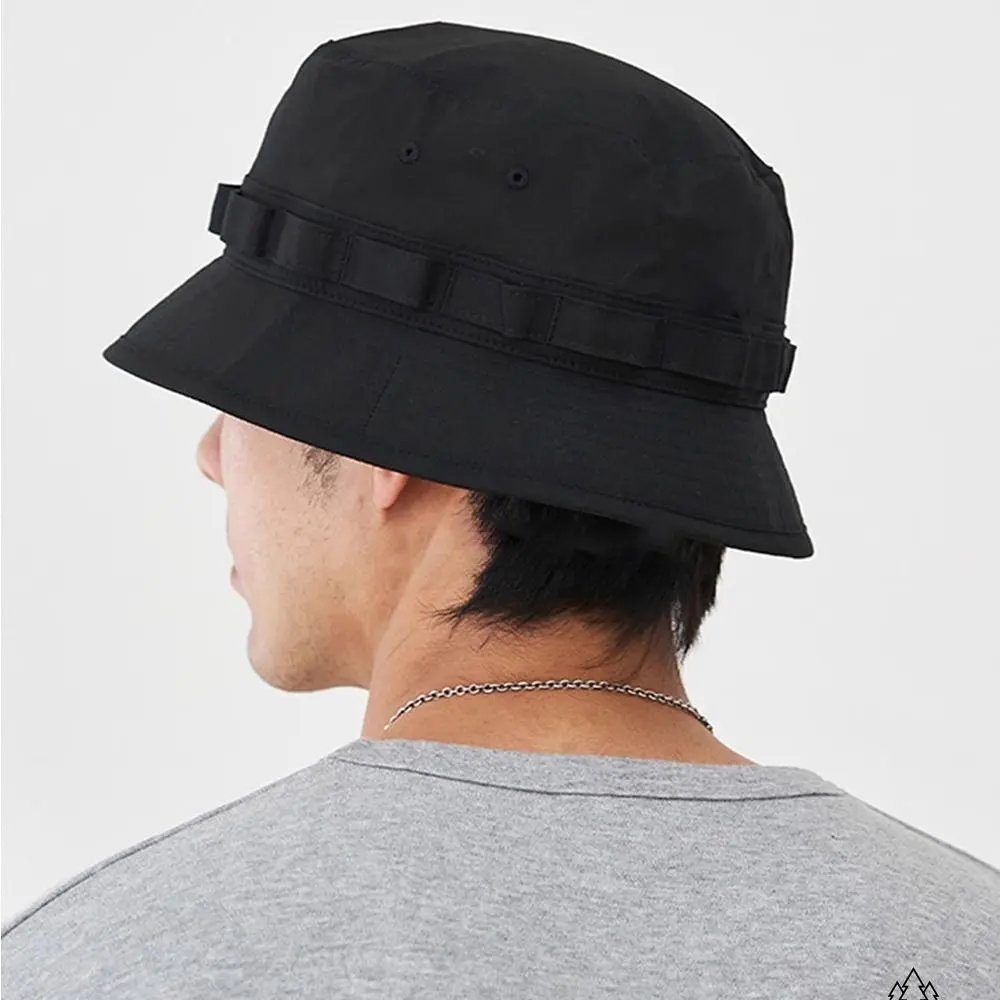 Hiking Caps Four Seasons Cotton Solid Bucket Hat with Small Pocket Fisherman Hat Outdoor Travel Sun Cap for Men and Women