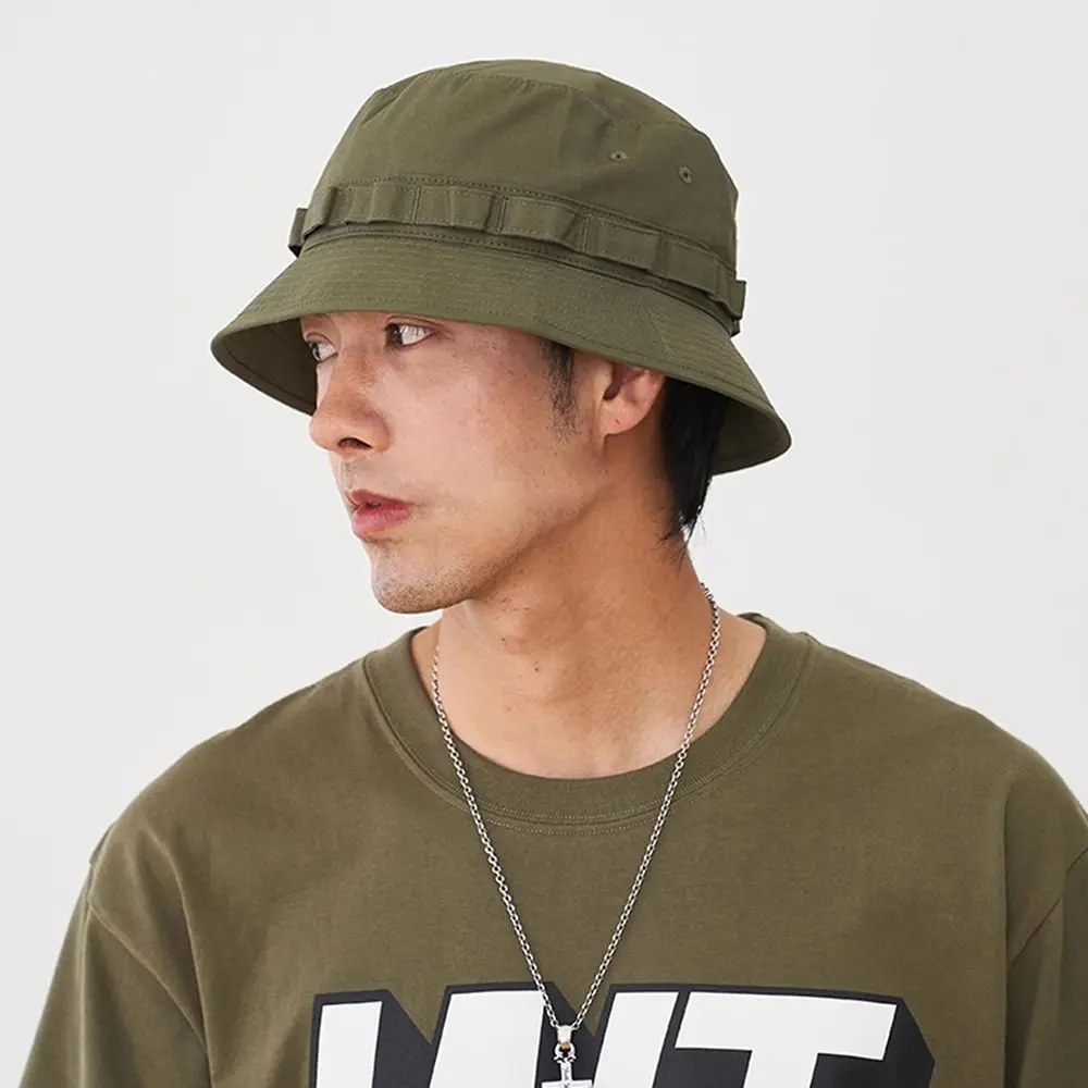Hiking Caps Four Seasons Cotton Solid Bucket Hat with Small Pocket Fisherman Hat Outdoor Travel Sun Cap for Men and Women