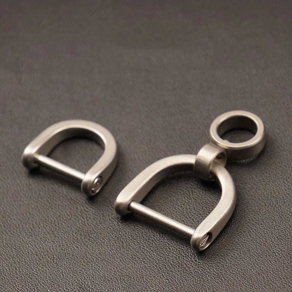 Titanium Alloy Horseshoe Buckles Carabiner D Bow Staples Shackle Key Ring Keychain Hook Buckles Outdoor Bracelet Buckles Tool