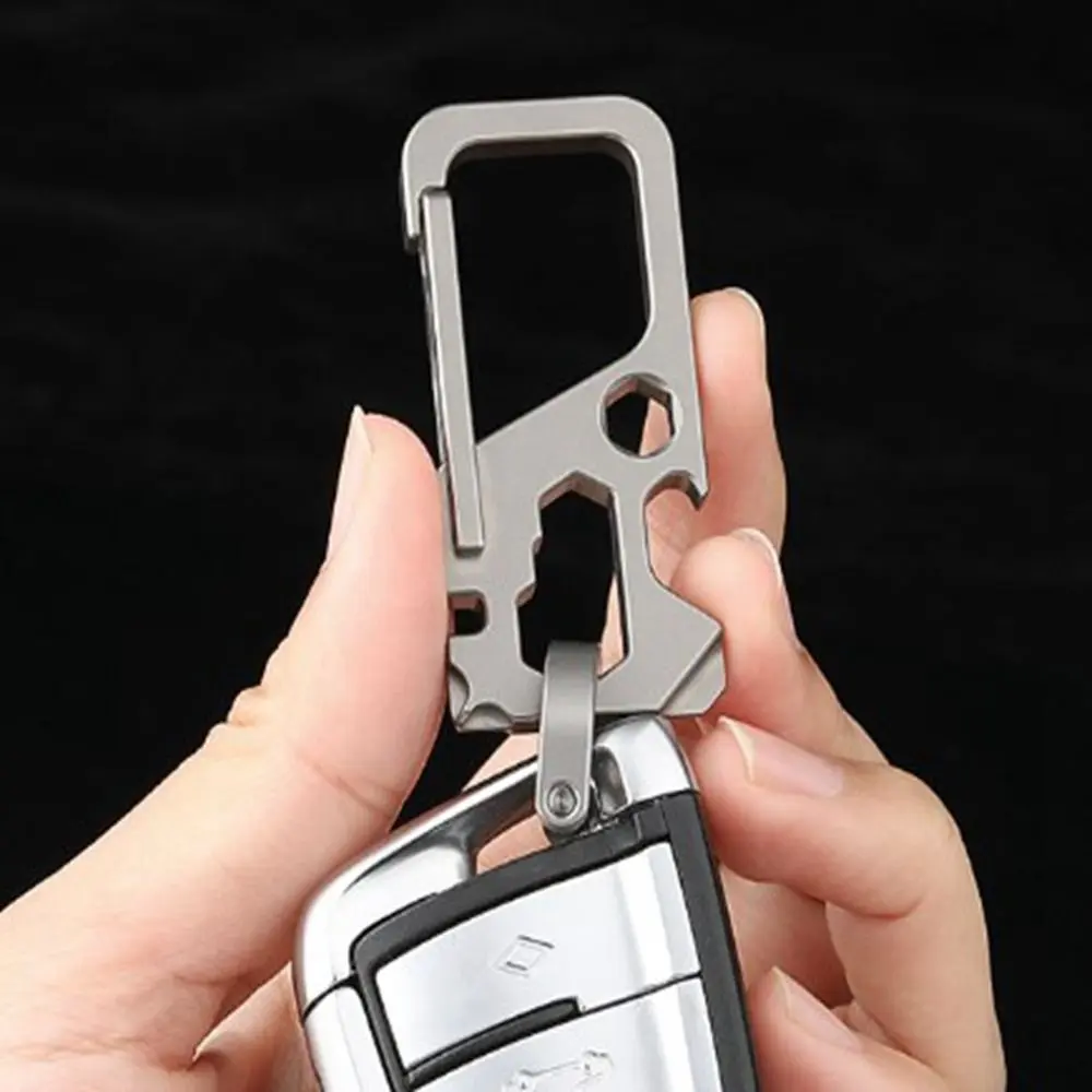 Titanium Alloy Horseshoe Buckles Carabiner D Bow Staples Shackle Key Ring Keychain Hook Buckles Outdoor Bracelet Buckles Tool