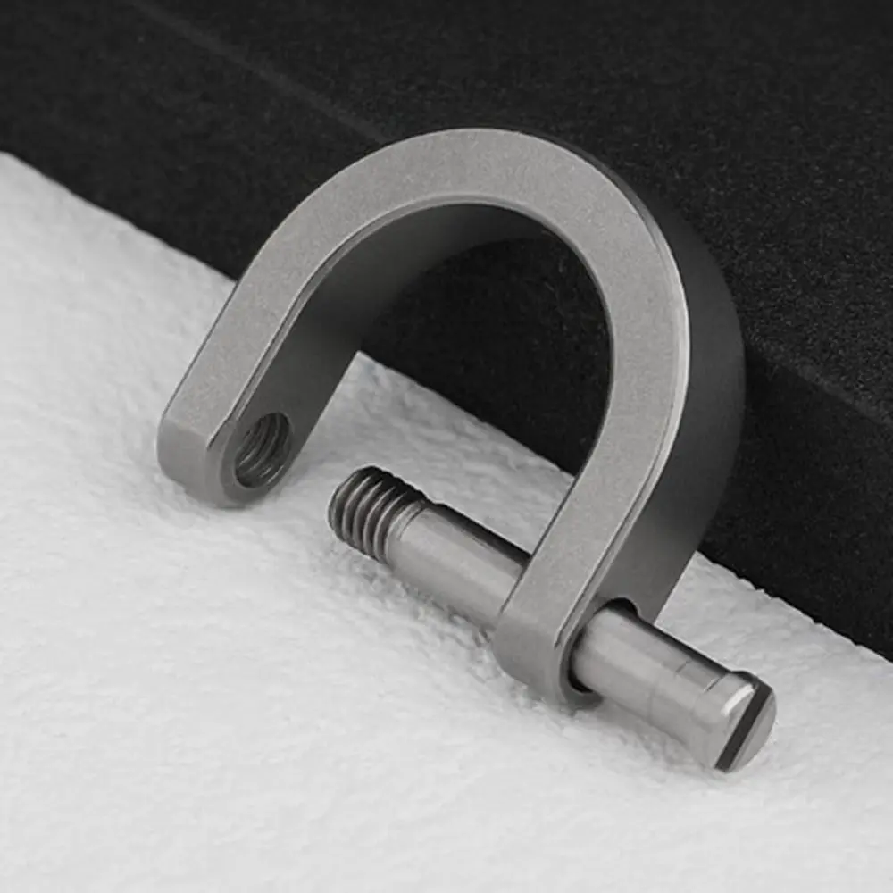 Titanium Alloy Horseshoe Buckles Carabiner D Bow Staples Shackle Key Ring Keychain Hook Buckles Outdoor Bracelet Buckles Tool