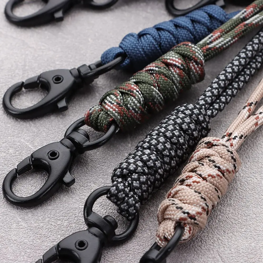 48cm Paracord Keychain Lanyard Parachute Cord Survival Backpack Braided Nylon Lanyard Buckle Carabiner ​Hanging Rope