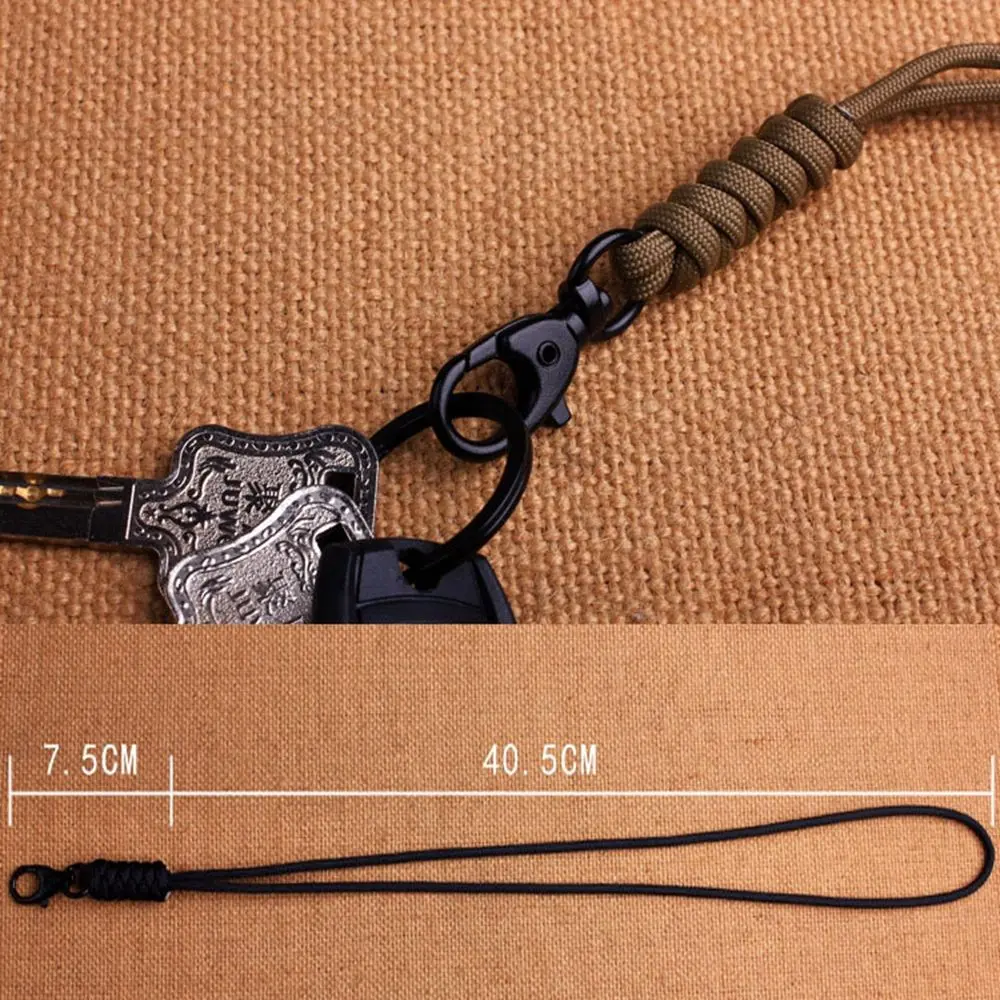 48cm Paracord Keychain Lanyard Parachute Cord Survival Backpack Braided Nylon Lanyard Buckle Carabiner ​Hanging Rope