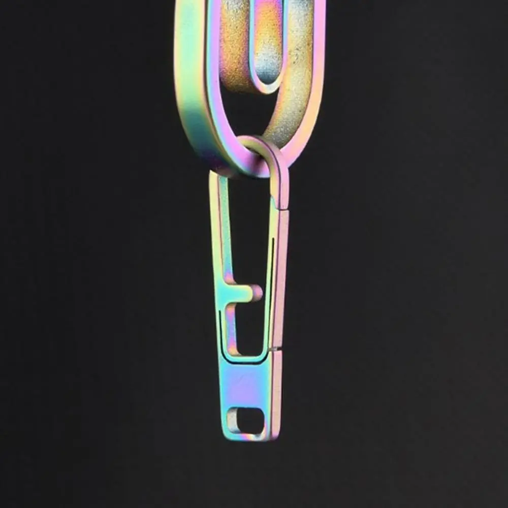 Detachable Titanium Alloy Zipper Head 3 Colors Bag Accessories Spring Hanging Buckle Keychain Mini Outdoor Backpack Buckles Tool