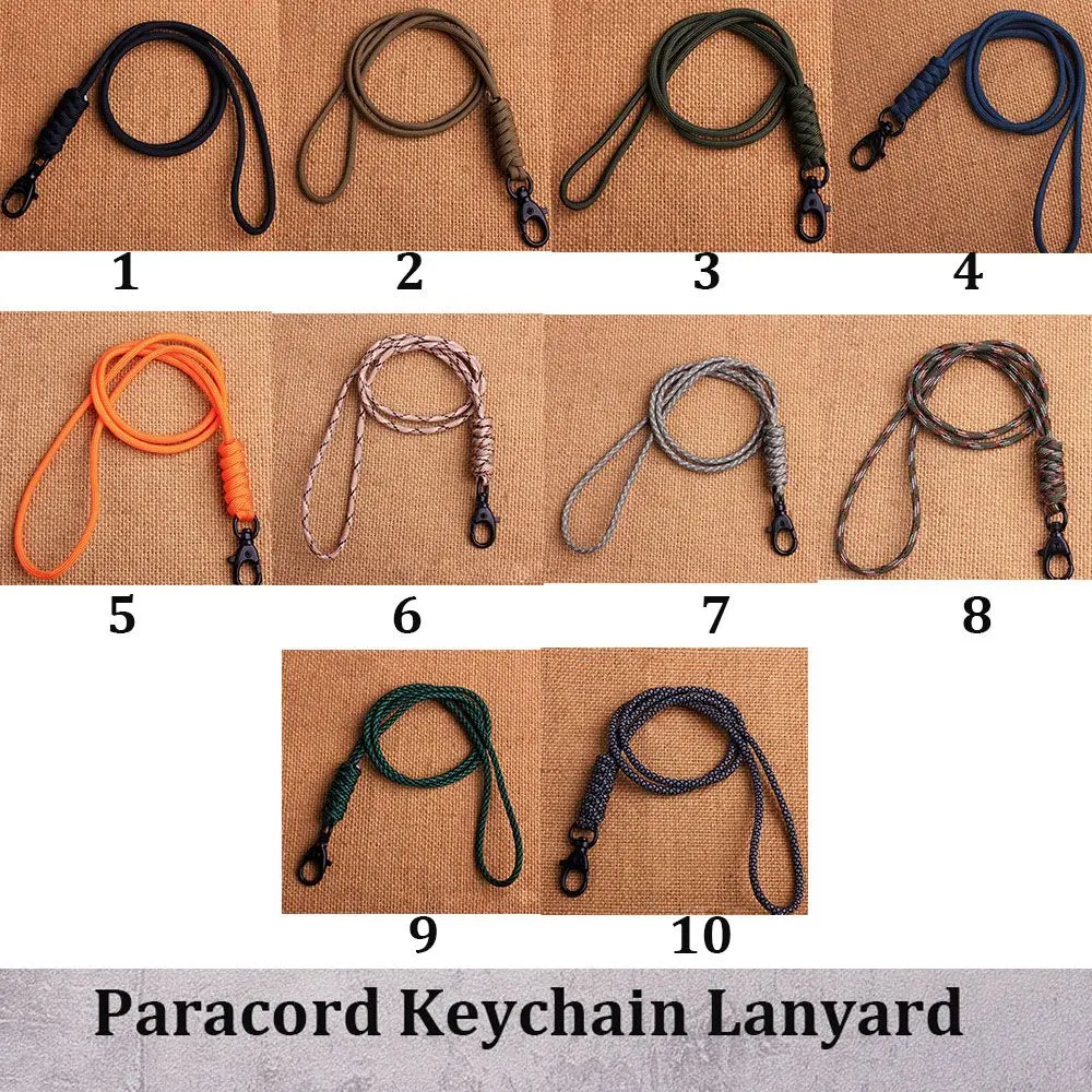 48cm Paracord Keychain Lanyard Parachute Cord Survival Backpack Braided Nylon Lanyard Buckle Carabiner ​Hanging Rope