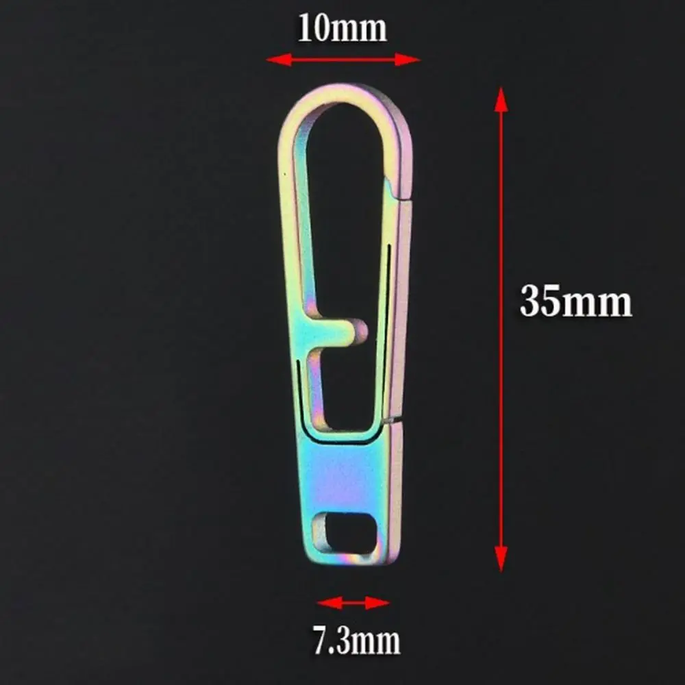 Detachable Titanium Alloy Zipper Head 3 Colors Bag Accessories Spring Hanging Buckle Keychain Mini Outdoor Backpack Buckles Tool