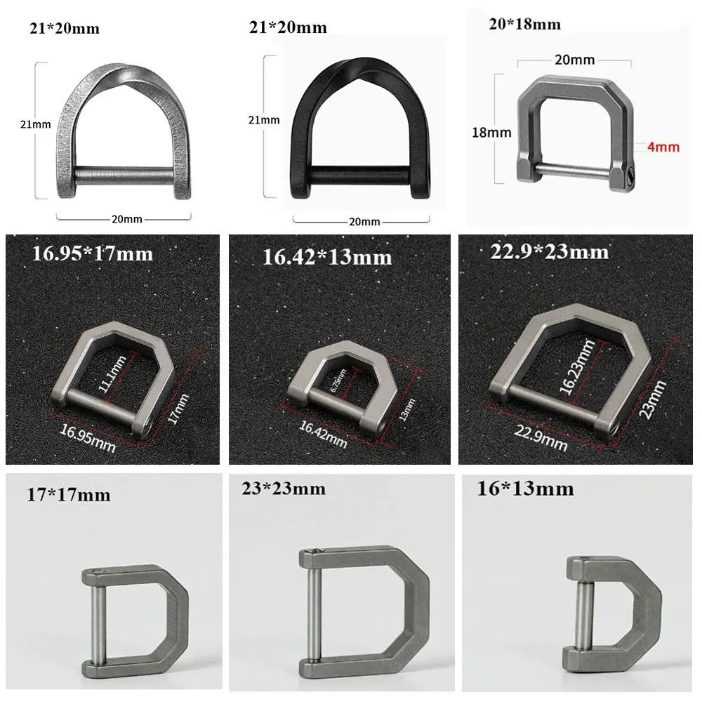 Portable Titanium Alloy Horseshoe Buckles Carabiner D Bow Staples Shackle Key Ring Keychain Hook Buckles Bracelet Buckles Tool