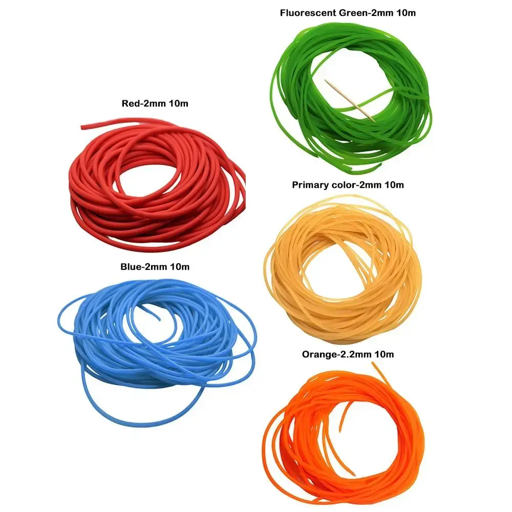 2/2.2mm Solid Rubber Fishing Line Elastic Band Strapping Fishing Line 10m Elastic Tennis Slingshot Rope Tied Line Fishing Rope