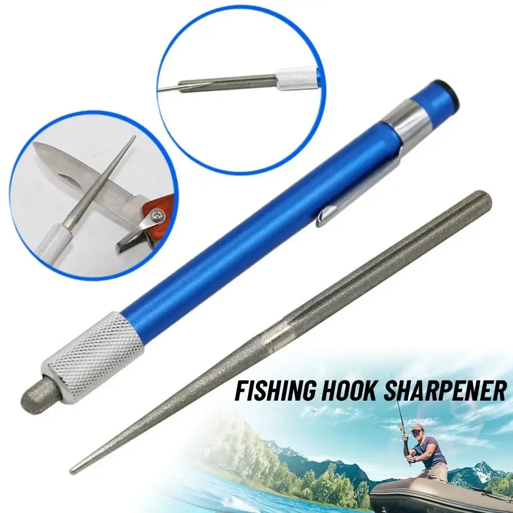 2024 Sharpener Fishing Hook Sharpener Mini New Arrivals Pen Sharpener Convenient Diamond Pen shaped Outdoor Tool