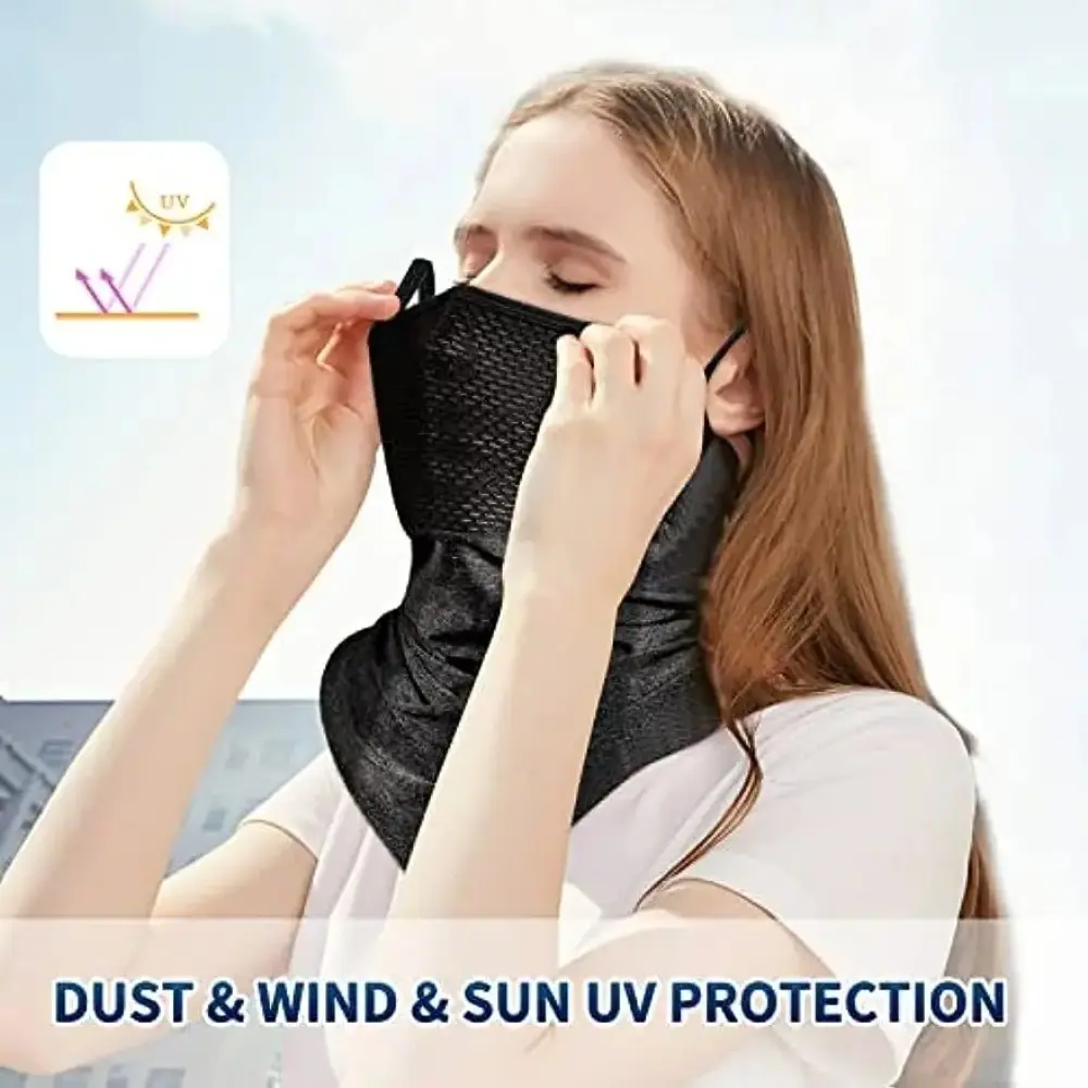 Unisex UV Protection Ice Silk Head Cover Dustproof Breathable Hanging Ear Cycling Scarf Windproof Sunscreen Sport Riding Mask