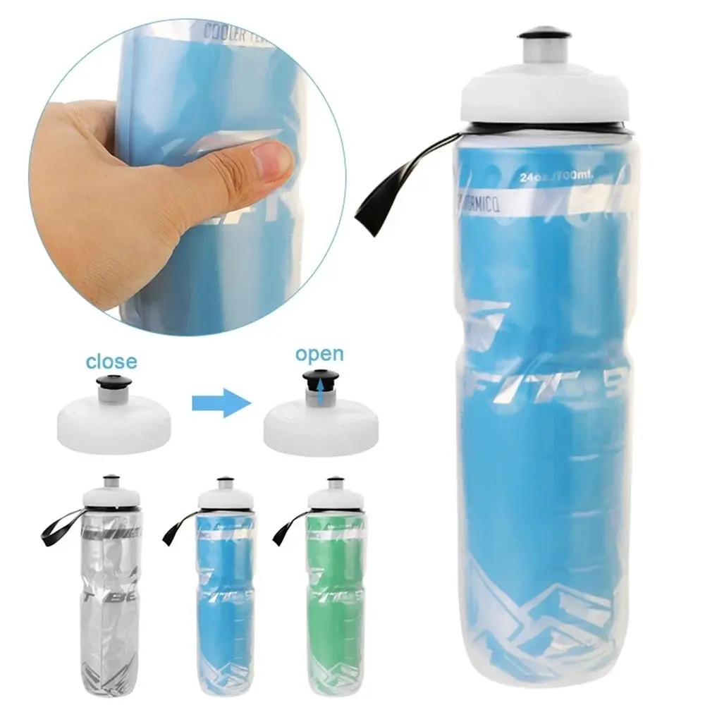 3 Colors Travel Gym Cycling Equipment Dual Layer Thermal Keeping Bicycle Water Bottles Sports Bottle Drinking Canteen Sport Cup