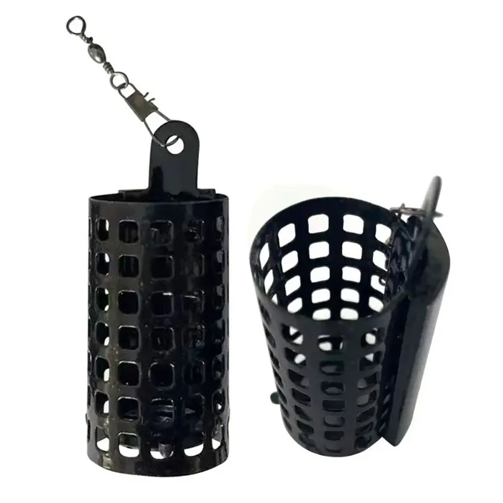 5PCS 10g-50g Fishing Feeder Stainless Steel Fishing Trap Bait Cage Round Square Feeder Basket Cage Fishings Lure Fishing Tackle