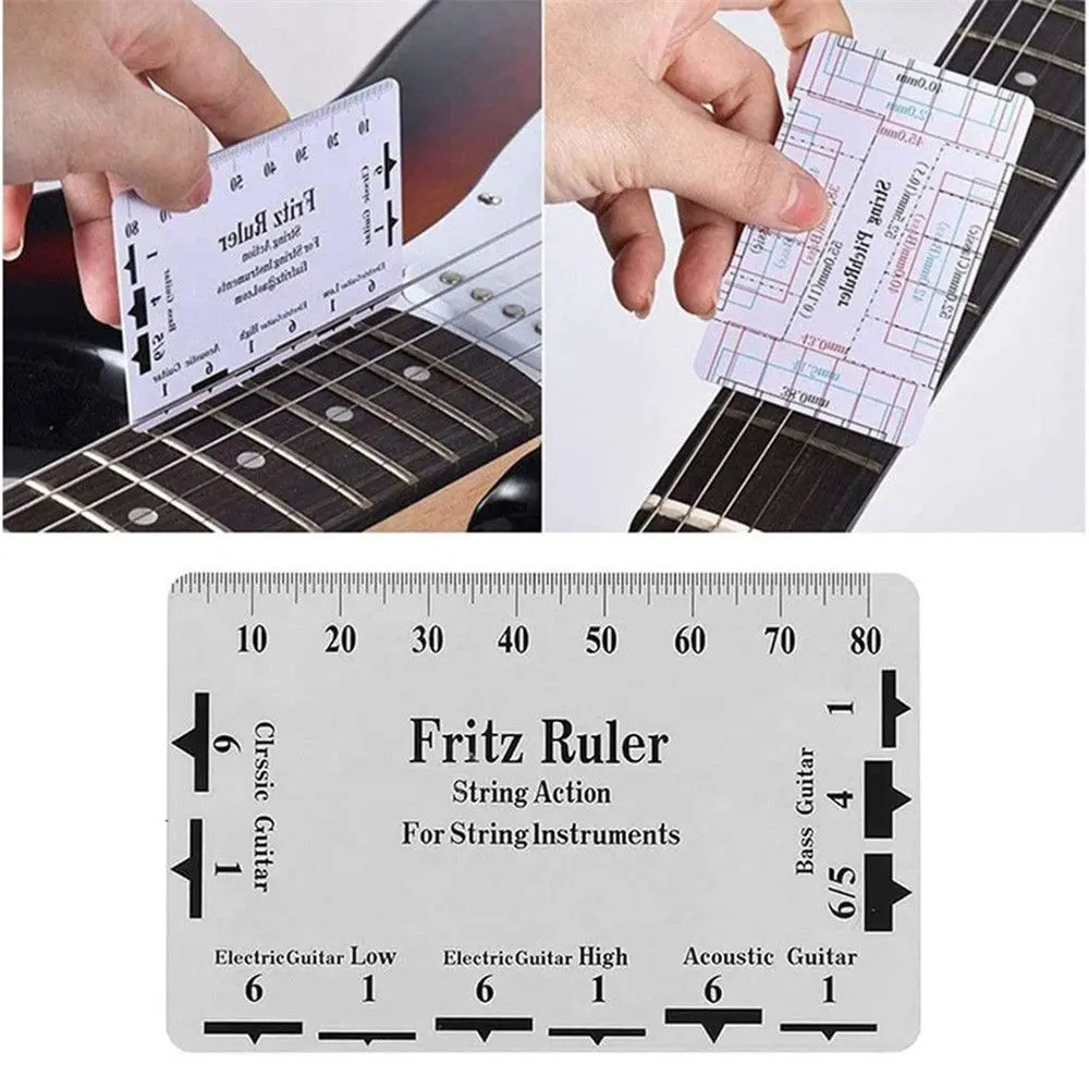 Guitar Neck Notched Straight Edge Luthiers Tool with String Action Ruler Gauge For Gibson For Fender Electric Guitar Accessories