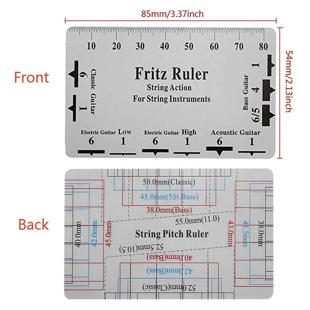 Guitar Neck Notched Straight Edge Luthiers Tool with String Action Ruler Gauge For Gibson For Fender Electric Guitar Accessories