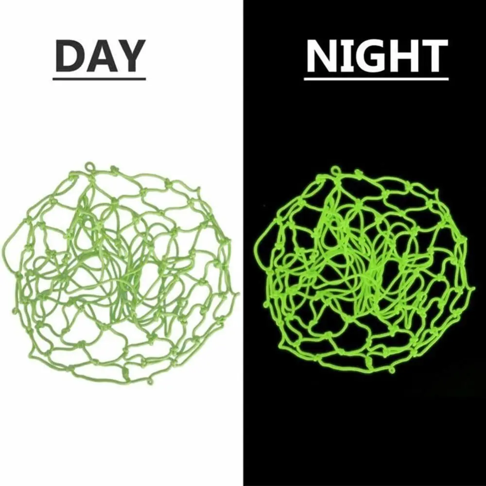 Nylon Glow Basketball Net Standard Size Nightlight Luminous Basketball Net Easy to Install 12 Loop Light-Up Hoop Net Replacement