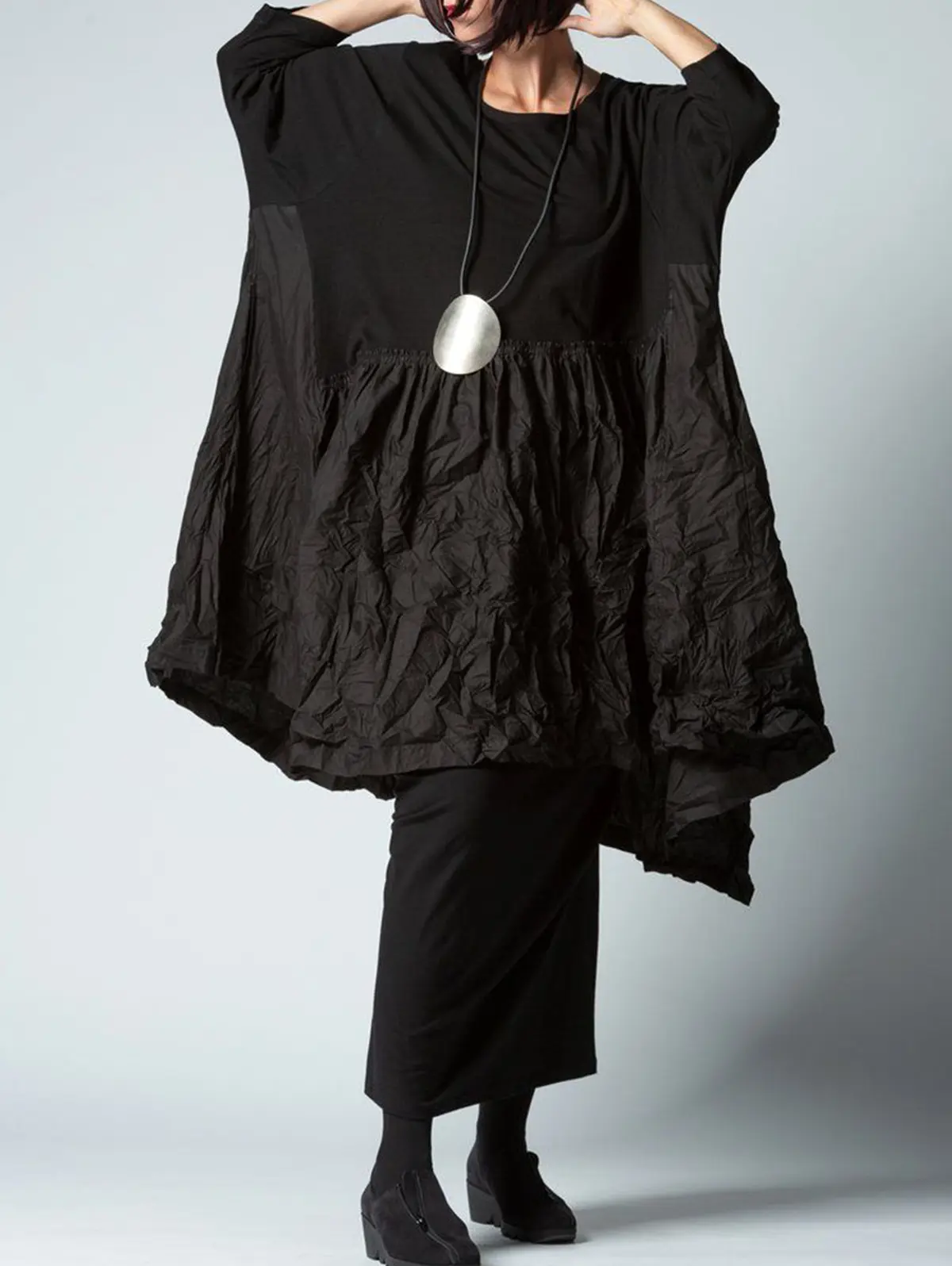 Plain Stand Collar A-Line Bud Midi Dress Chinese Style Vintage Long Sleeve Casual Elegant and Pretty Women's Dresses 2023