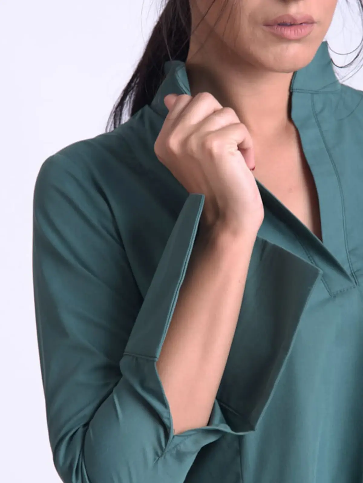 Women Mandarin Collar Dress Vintage Casual Solid Bud Long Dress Spring Long Sleeve Asymmetric A-Line Fashion Minimalist Dress