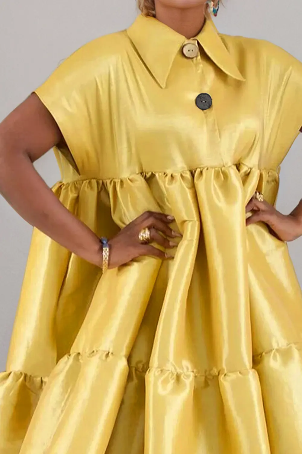 Plus Size Dress for Women Satin Turn Down Collar Casual Elegant Streetwear A-line Dresses Summer Short Sleeve Midi Dresses 2025