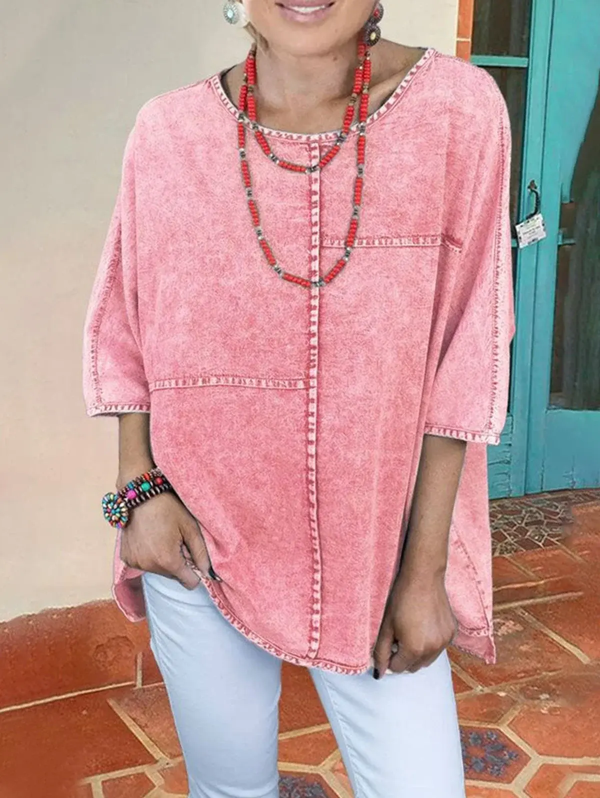 Women's Short Sleeve Denim T shirt Loose Soft Casual Vintage Harajuku Tee Top High Street Summer Round Neck Y2K Basic T shirt