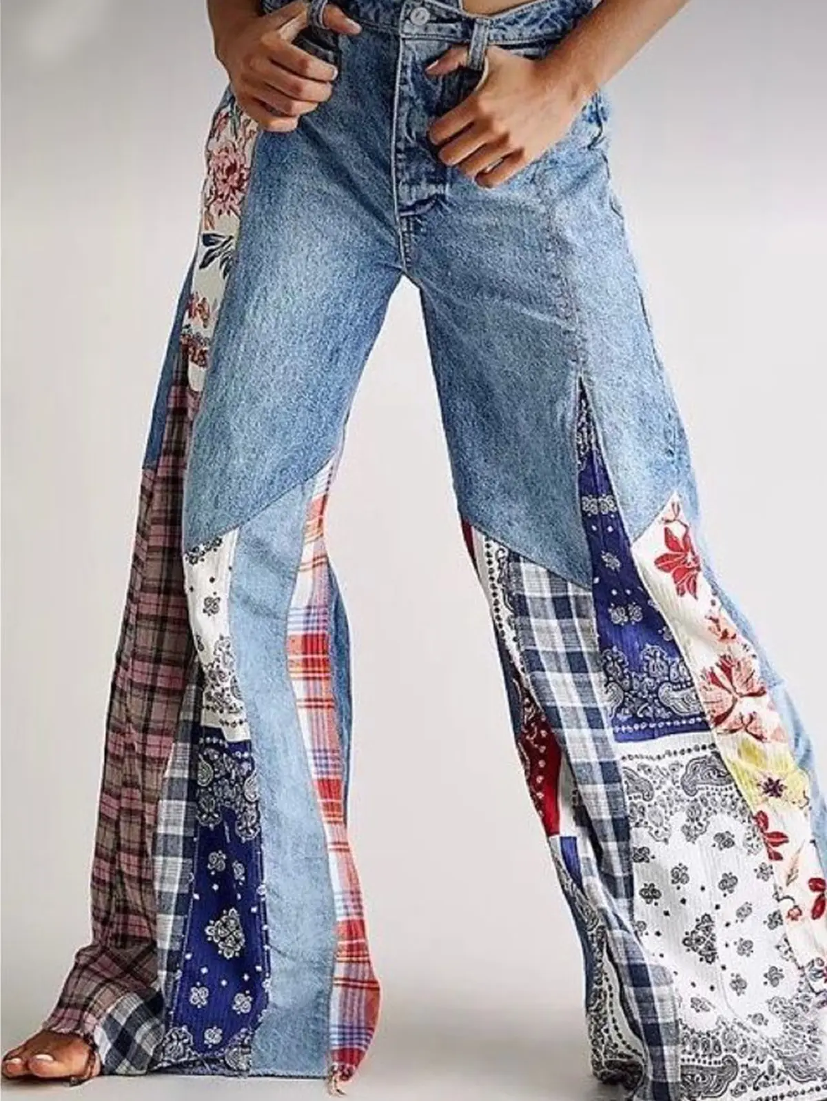Women Flare Pant High Waist Slim Denim Casual Chic Vintage Skinny Trousers Y2K Fashion Floral Embroidery Button Flare Leg Jeans