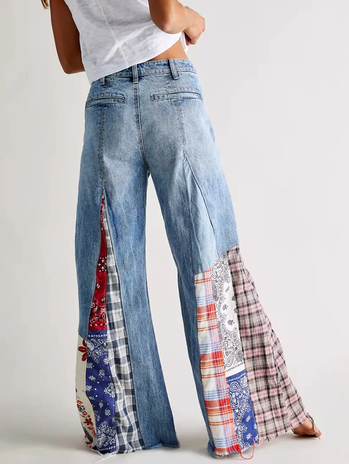 Women Flare Pant High Waist Slim Denim Casual Chic Vintage Skinny Trousers Y2K Fashion Floral Embroidery Button Flare Leg Jeans