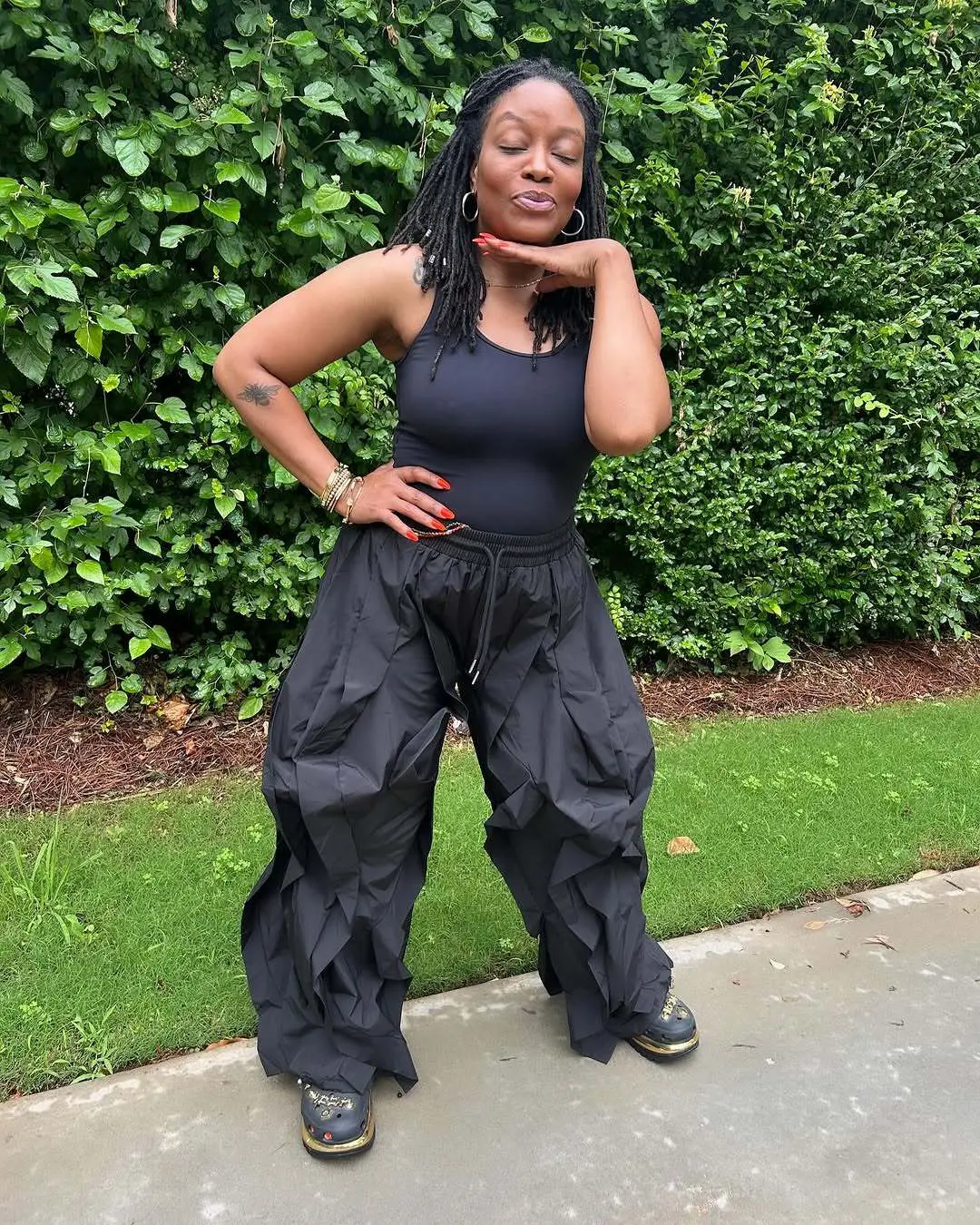 Women Casual Drawstring Cargo Pant Rffule Irregular High Waist Streetwear Vintage Jogger Pants Bloomers Trousers 2025