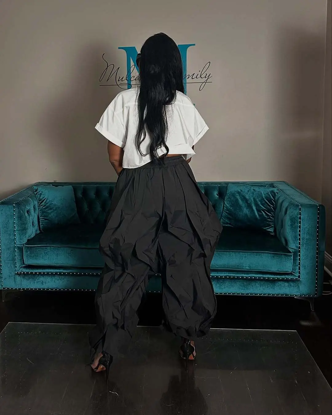 Women Casual Drawstring Cargo Pant Rffule Irregular High Waist Streetwear Vintage Jogger Pants Bloomers Trousers 2025