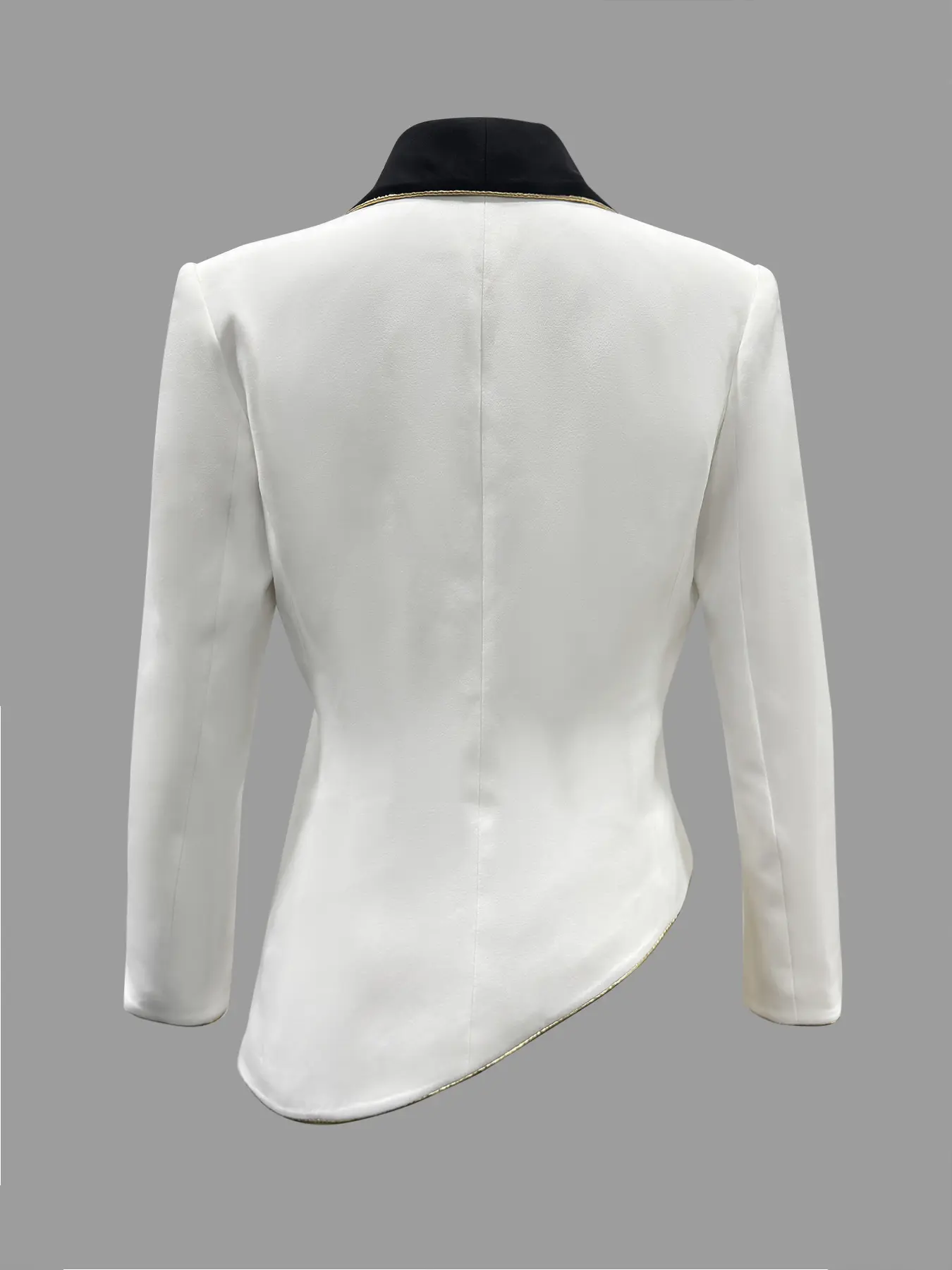 Women Shoulder Pads Blazer Jacket Long Sleeve Office Lady Vintage Single Button Tailored Coat Autumn High Street Vintage Coat
