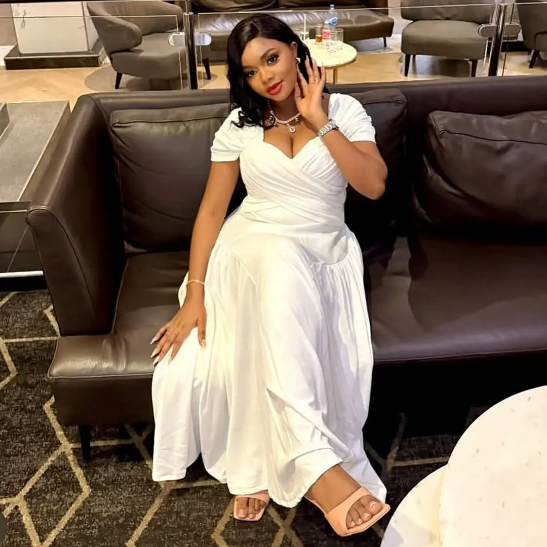 Women Plus Size Dress for Party Puff Sleeve Heart Collar Pleated A-Line Solid Vintage Elegant Wedding Guest Short Sleeve Dress