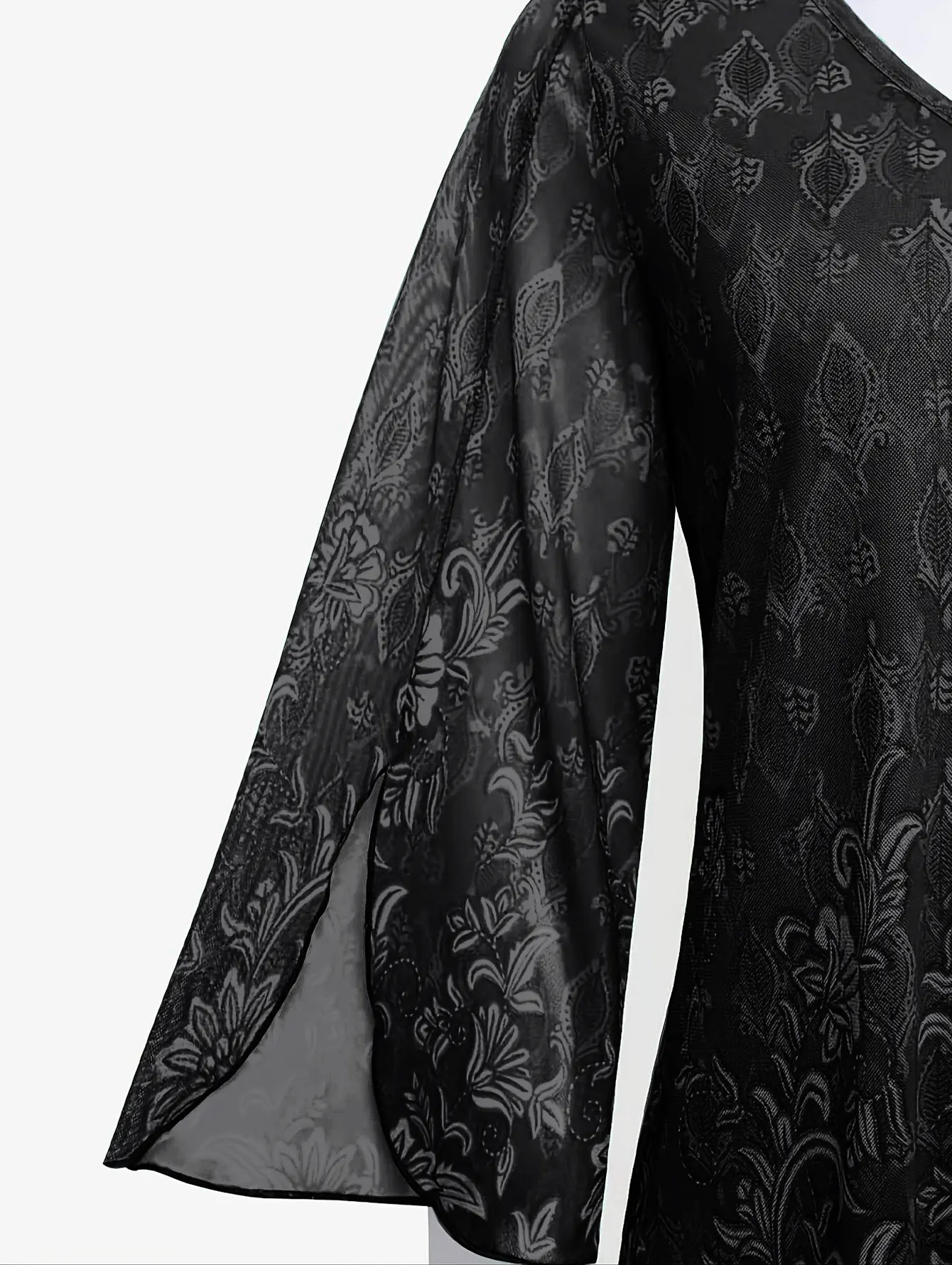 Elegant Women Plus Size Shirt 3/4 Sleeve V-Neck Casual Printed Fashion Vintage High Street Blouse Shirt Autumn Fashion Tops