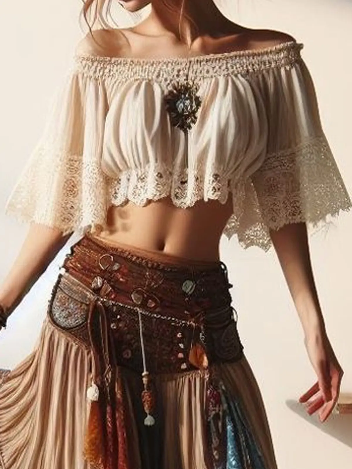 Women Boho Off the Shoulder T shirt Lace Hollow Out Ethnic Chic Vintage Indie Folk Cropped Tops Summer Slash Neck Tee Tops