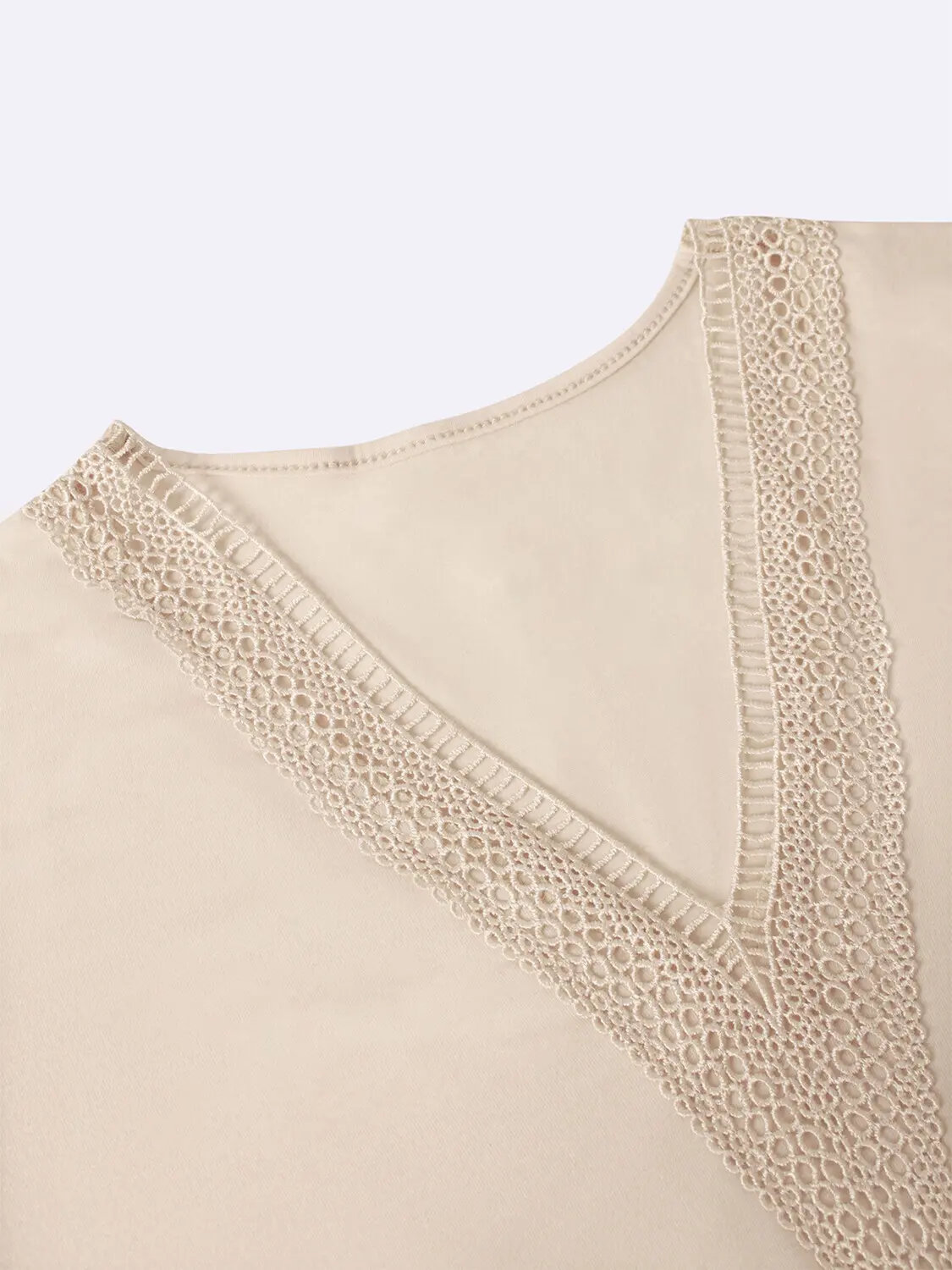 Women Sexy V-Neck Lace Patchwork T Shirt Short Sleeve Solid Casual Basic Minimalist Retro Summer Tee Tops for Women's 2025